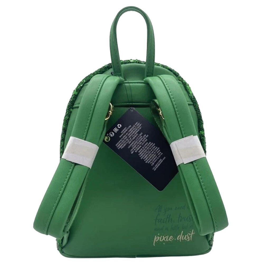 Tinker Bell Emerald Green Sequin Mini Backpack - Rare - Peter Pan
