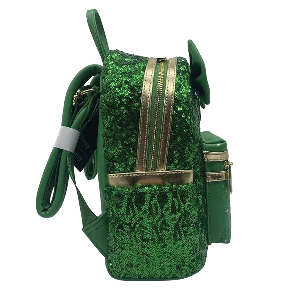Tinker Bell Emerald Green Sequin Mini Backpack - Rare - Peter Pan
